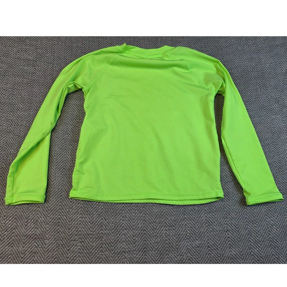 Lands End Boys Long Sleeve Rash Guard Neon Lime Green Swim Shirt 4T RN168874